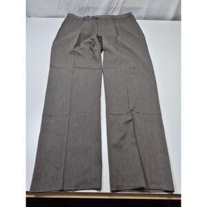 Majer Dress Pants Mens 44x37 Gray Cotton Pleated Straight Unhemmed NWT USA